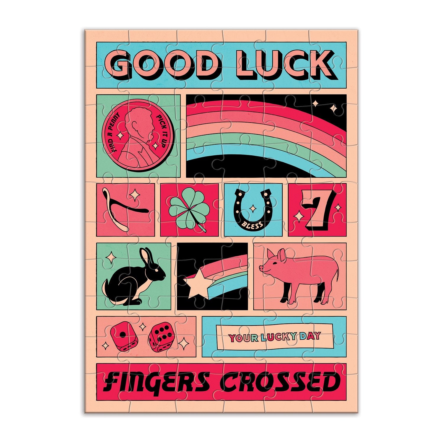 galison-good-luck-greeting-card-puzzle-60-teile-grusskarte-mit-umschlag image 2