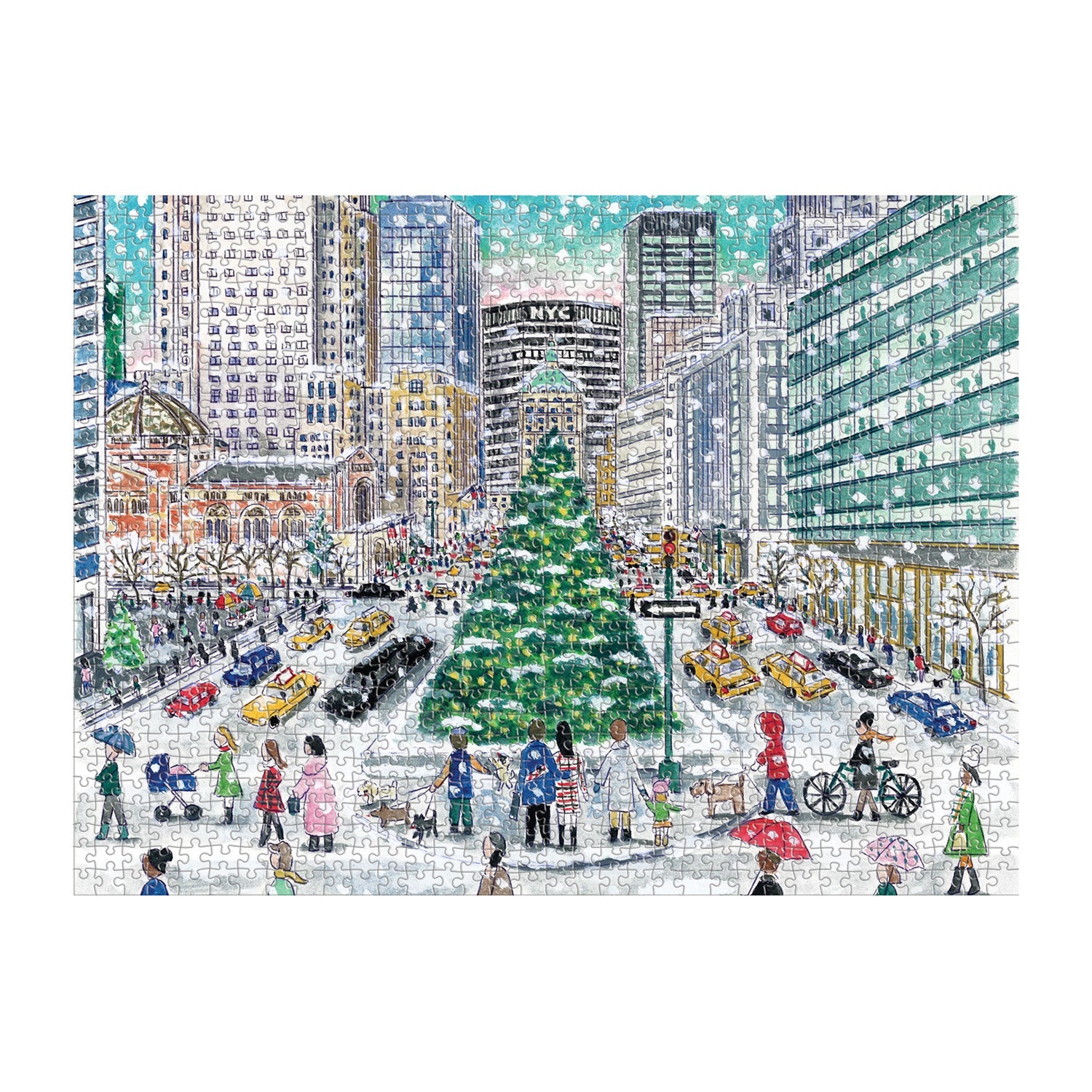 galison-jigsaw-puzzles-snowfall-park-avenue-1000-teile-puzzle image 2