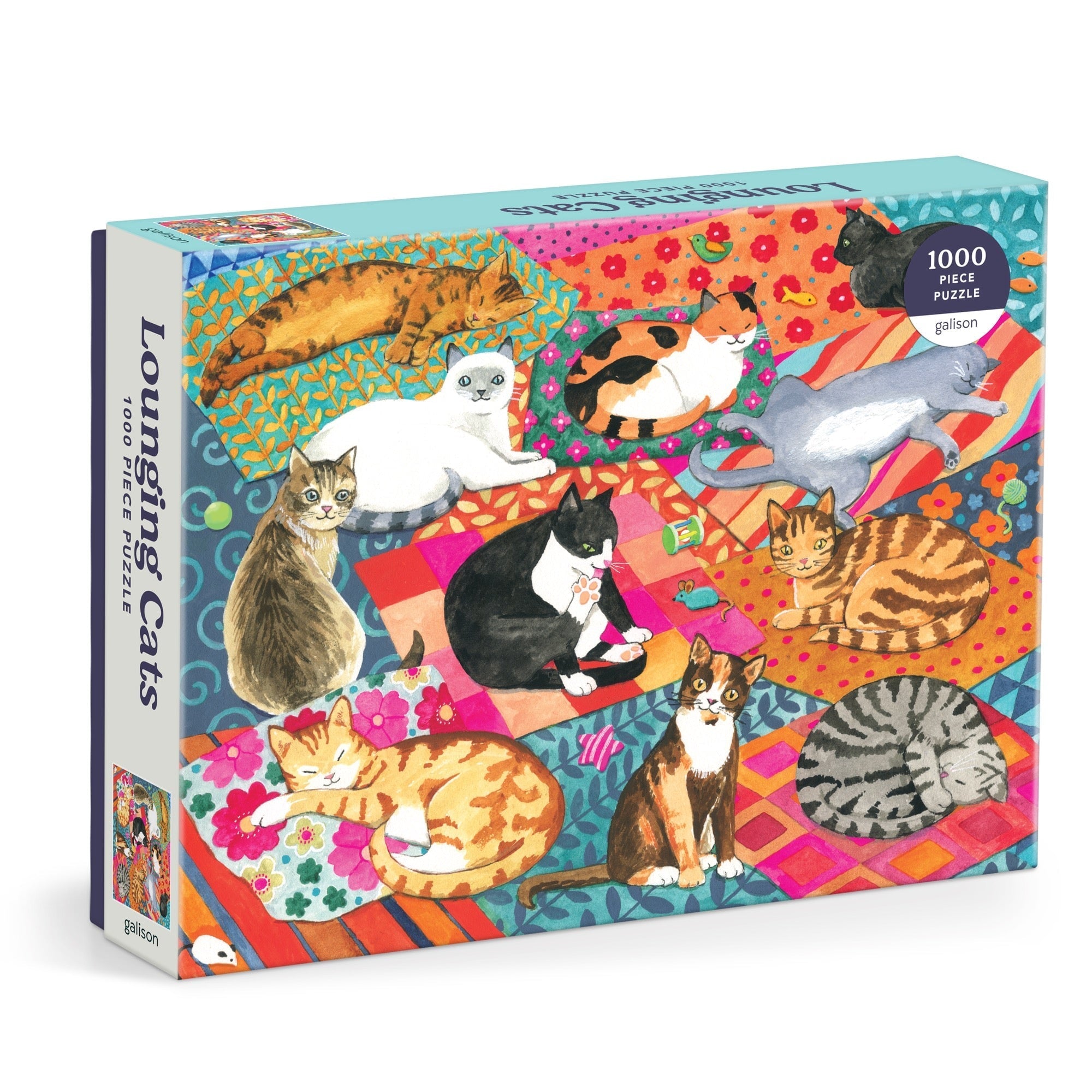 galison-lounging-cats-1000-teile-puzzle-katzen image 1