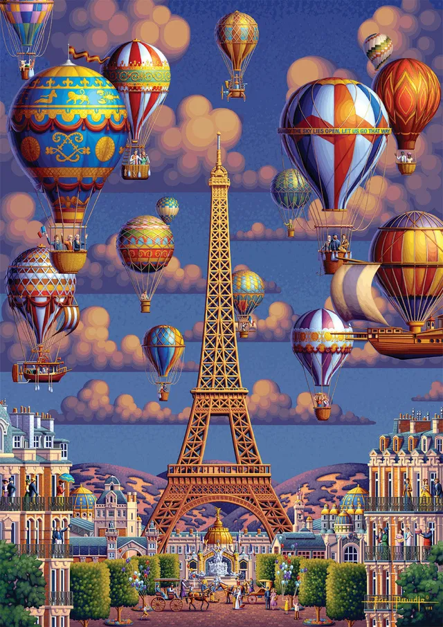 buffalo-games-dowdle-balloons-over-paris-300-teile-puzzle-xxl-teile image 1