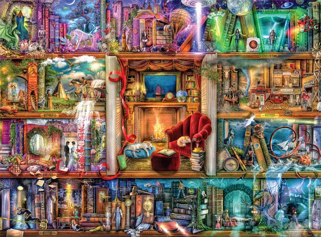buffalo-games-grand-fiction-library-puzzle-1000-teile-bibliothek image 1