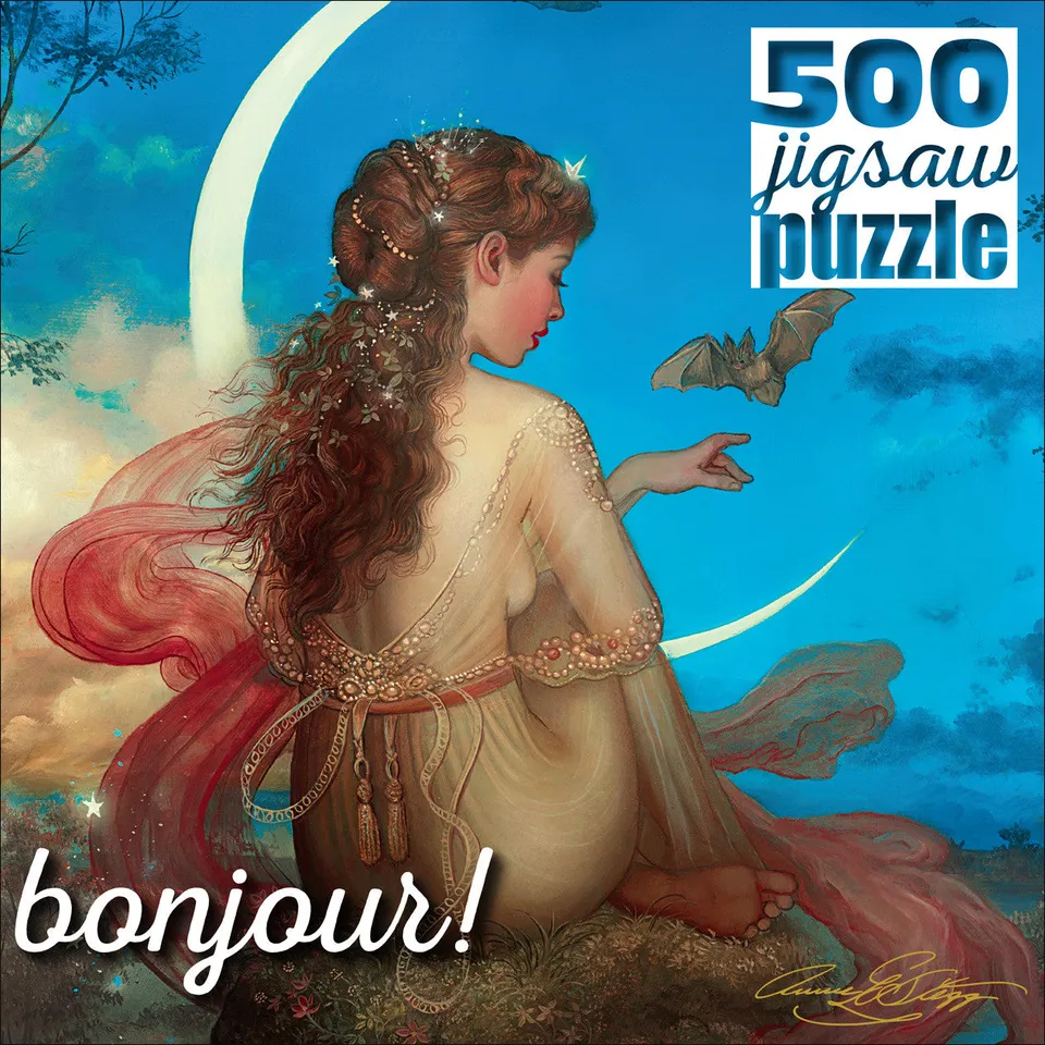 buffalo-games-bonjour-summer-night-puzzle-500-teile-frau-mond image 1