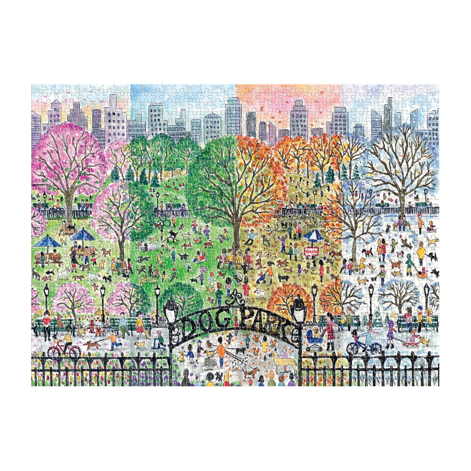galison-dog-park-four-seasons-1000-teile-puzzle-hunde image 2