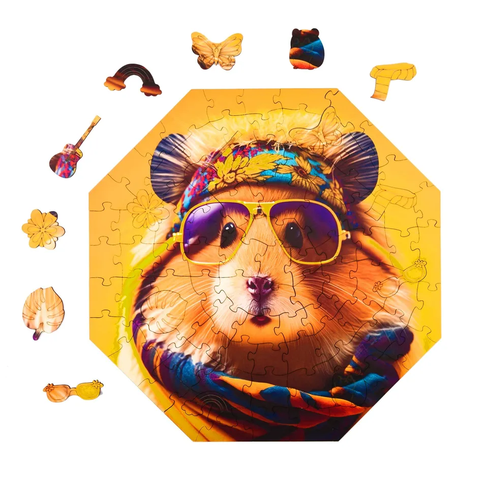 milliwood-funnymals-hippy-hamster-holzpuzzle-90-teile image 1
