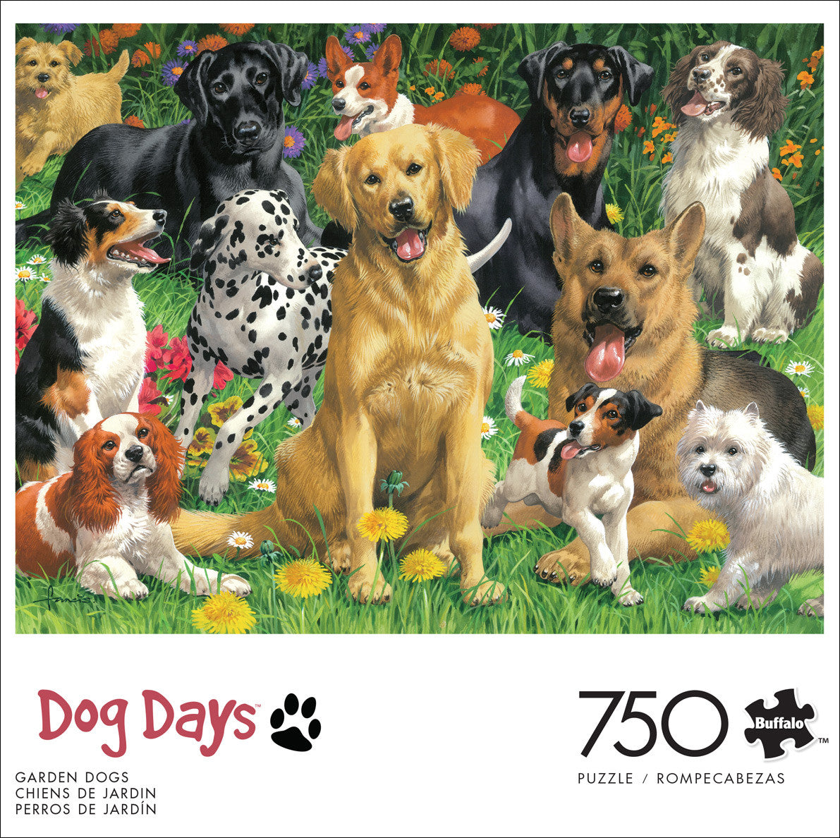 buffalo-games-dog-days-garden-dogs-750-puzzle-hunde-750-teile image 2