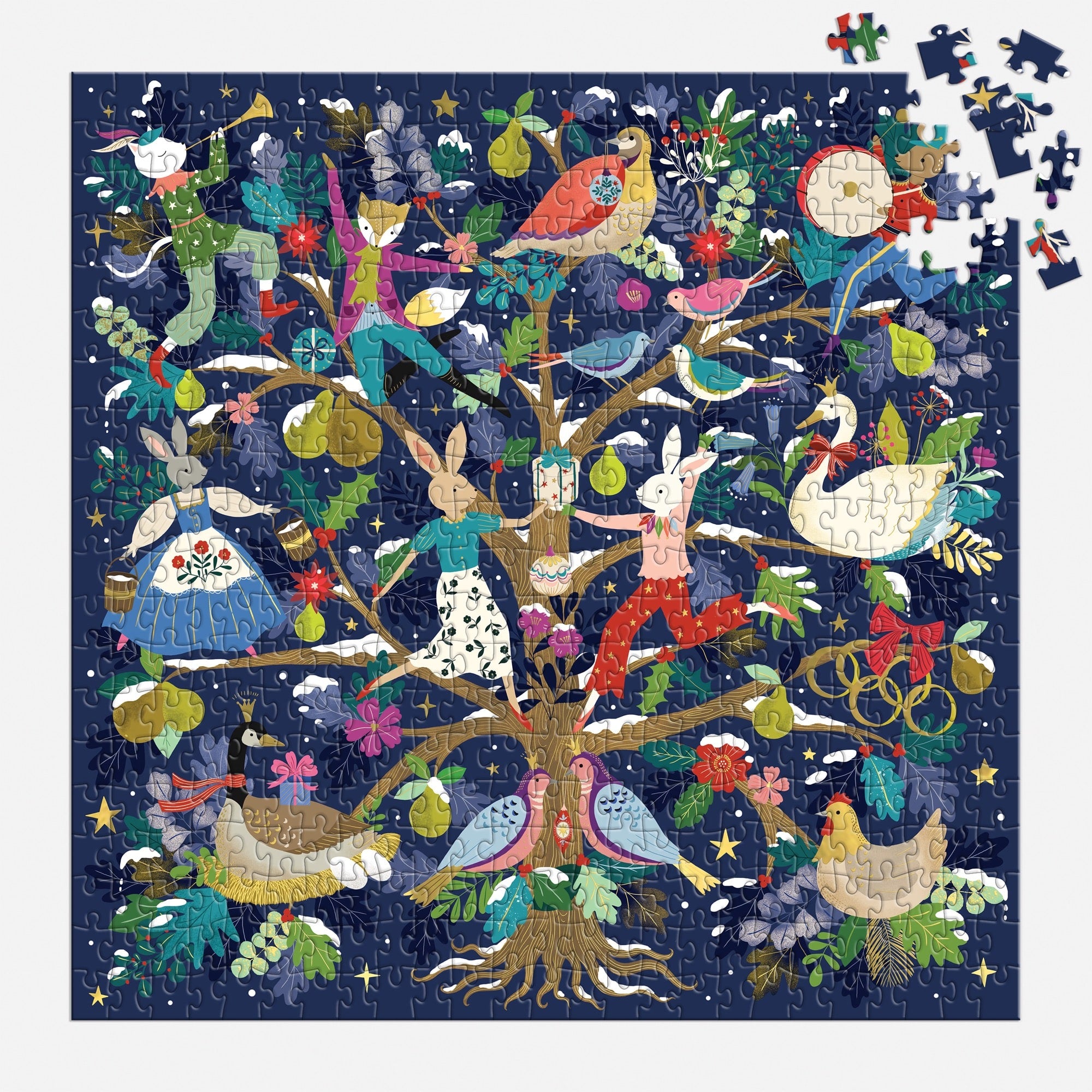 galison-12-days-of-joy-foil-puzzle-500-teile-weihnacht image 4