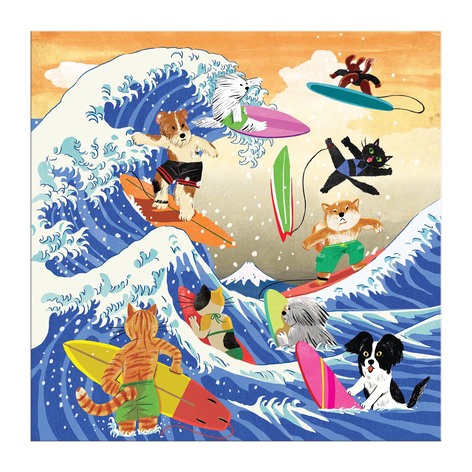 galison-the-great-surf-puzzle-500-teile-katzen-surfen-50cm image 5