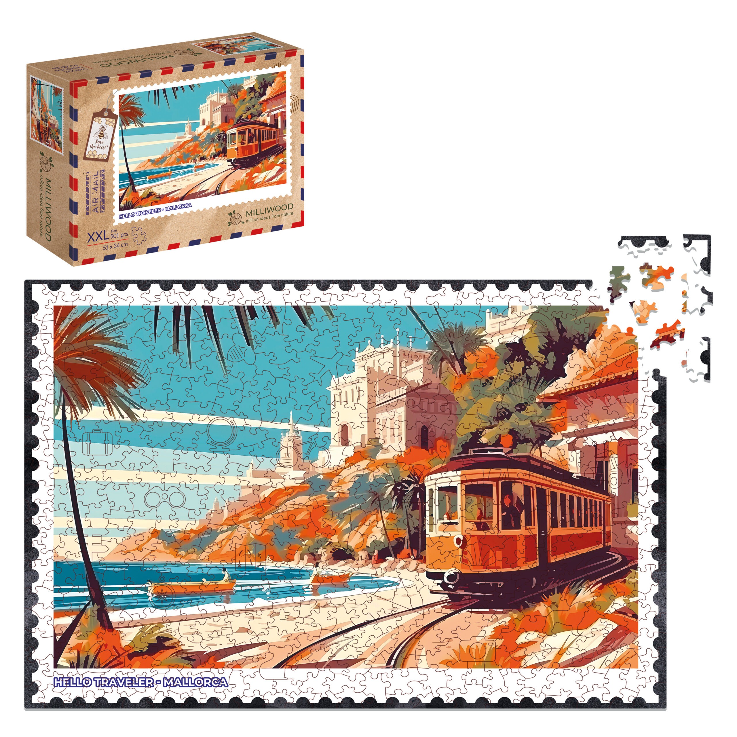 milliwood-hello-traveler-holzpuzzle-majorka-500-teile image 3