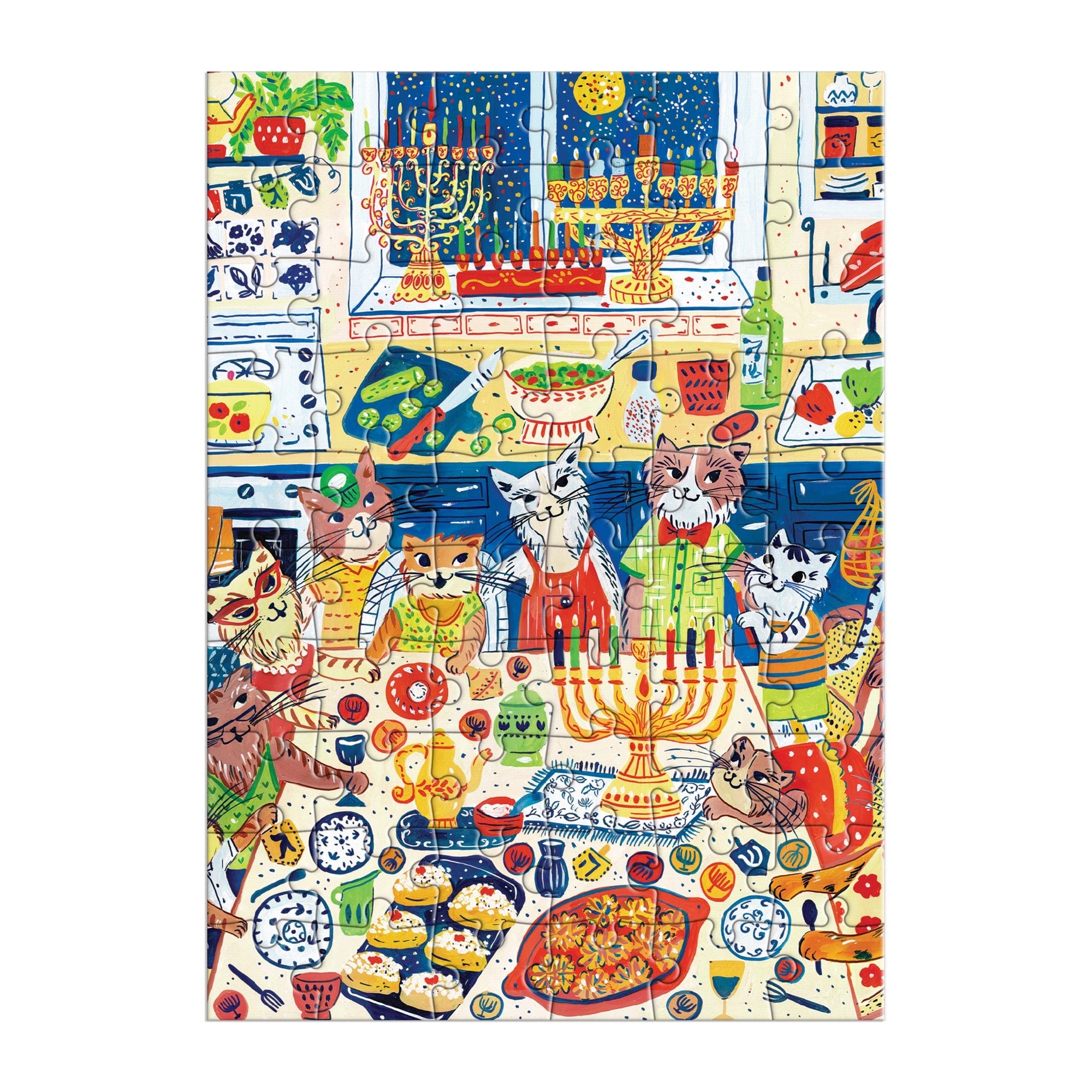 galison-happy-hanukcats-gru-karten-puzzle-60-teile image 3