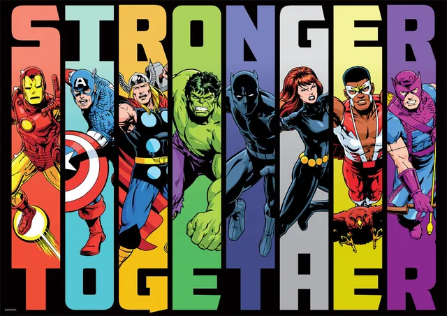 buffalo-games-marvel-stronger-together-300-teile-puzzle-xl image 1