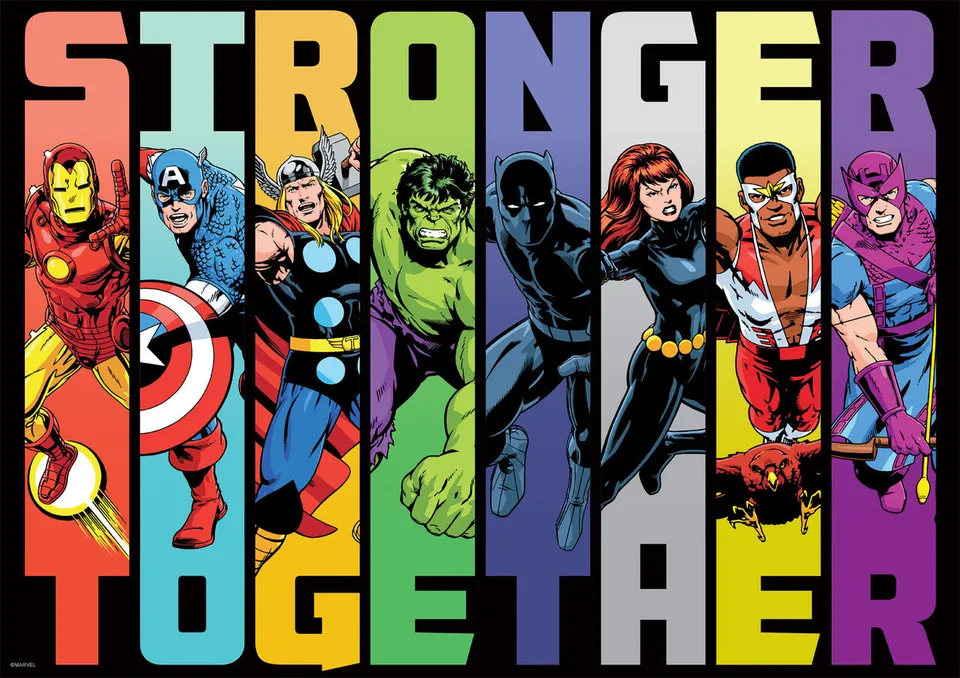 buffalo-games-marvel-stronger-together-300-teile-puzzle-xl image 1