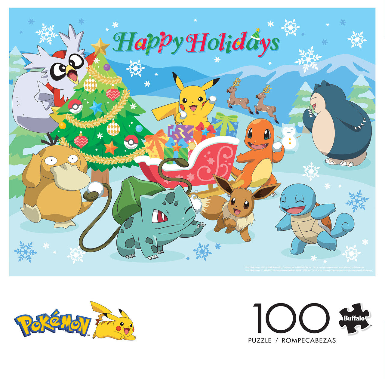 buffalo-games-pokemon-happy-holidays-puzzle-100-teile-weihnachten image 2