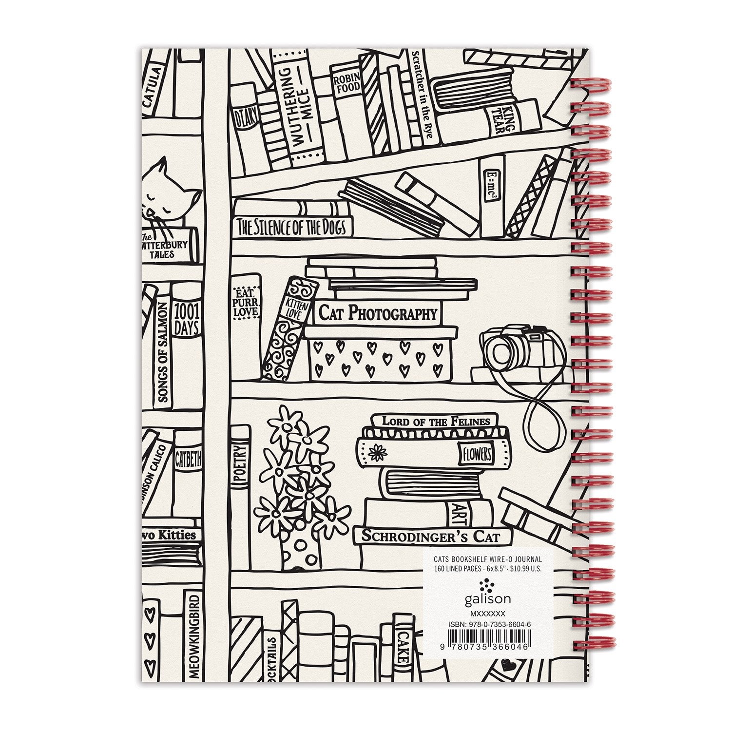 galison-cat-on-bookshelf-notizbuch-a5-liniert-160-seiten image 4