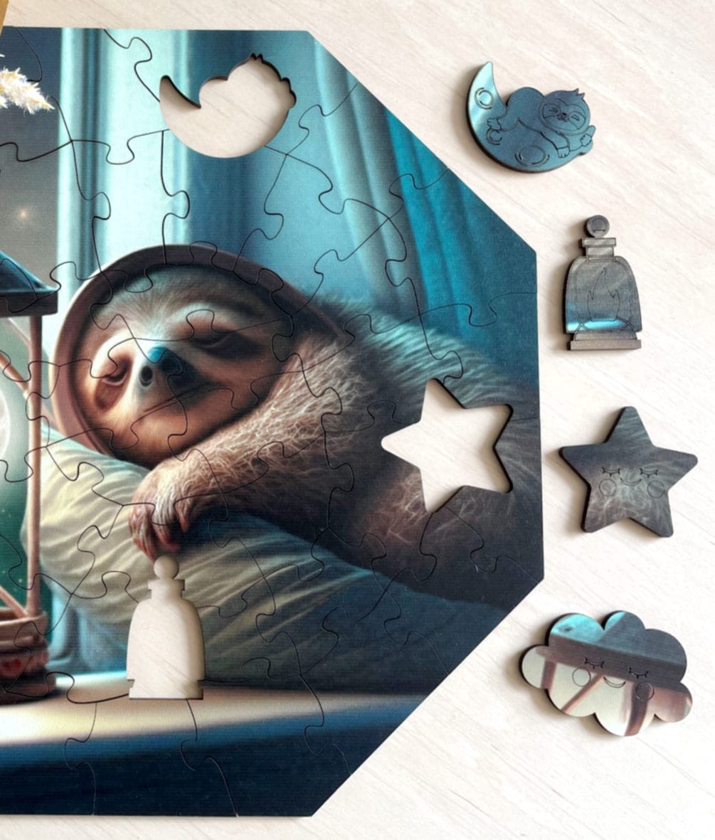 milliwood-hi-i-m-little-holzpuzzle-46-teile-simon-faultier image 4