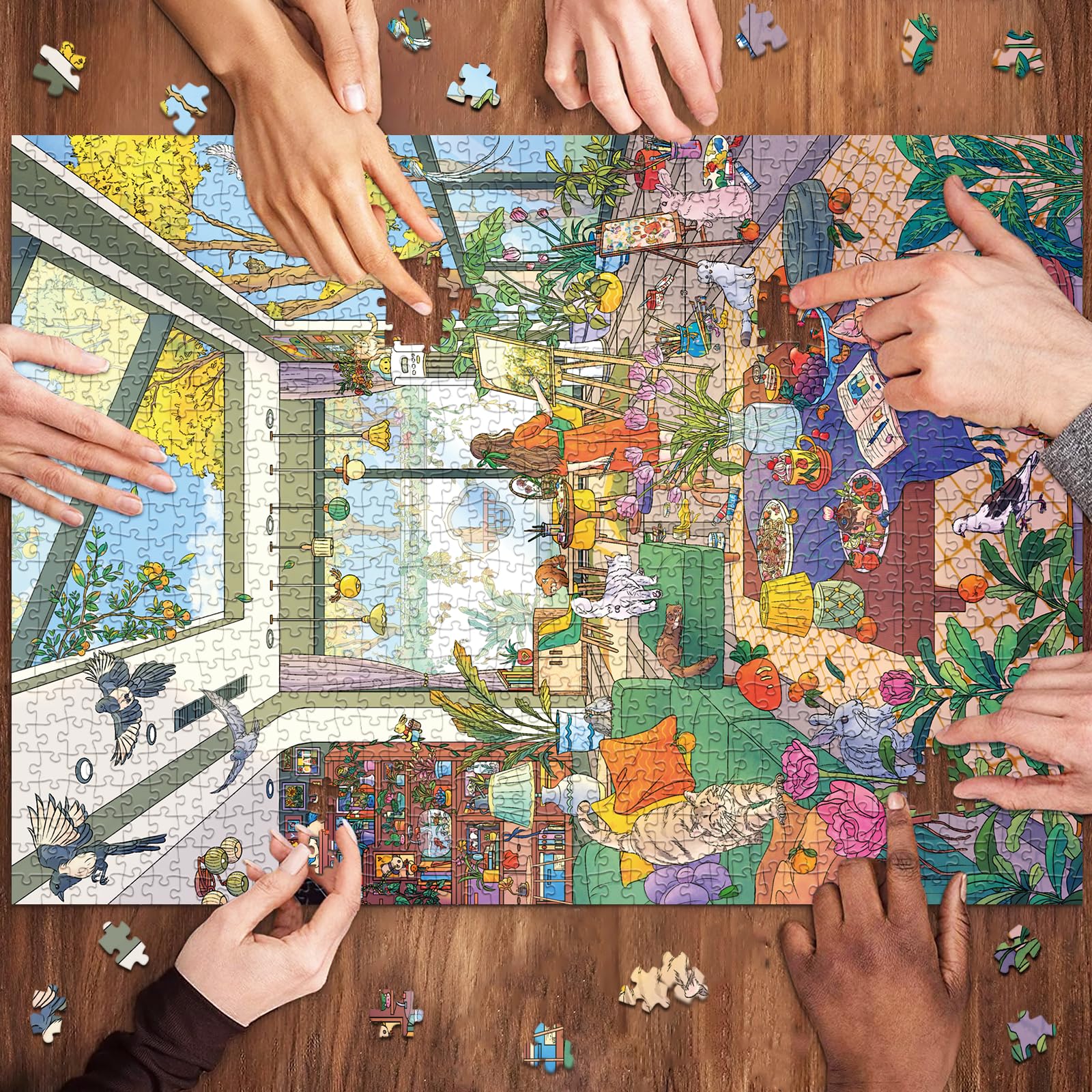 huadada-sonniges-k-nstlerzimmer-puzzle-1000-teile image 4