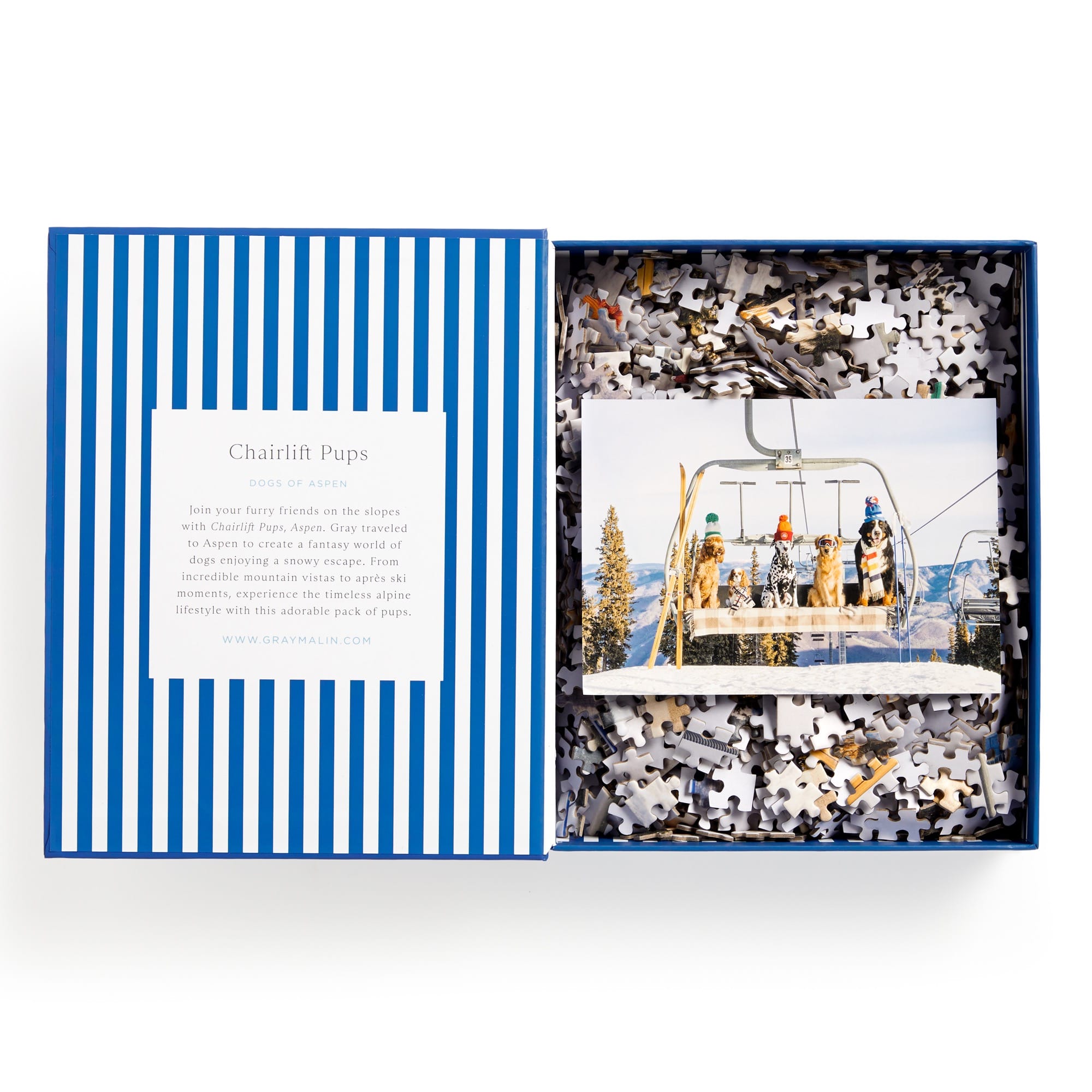 galison-gray-malin-aspen-puzzle-1000-teile-hunde-skilift image 3