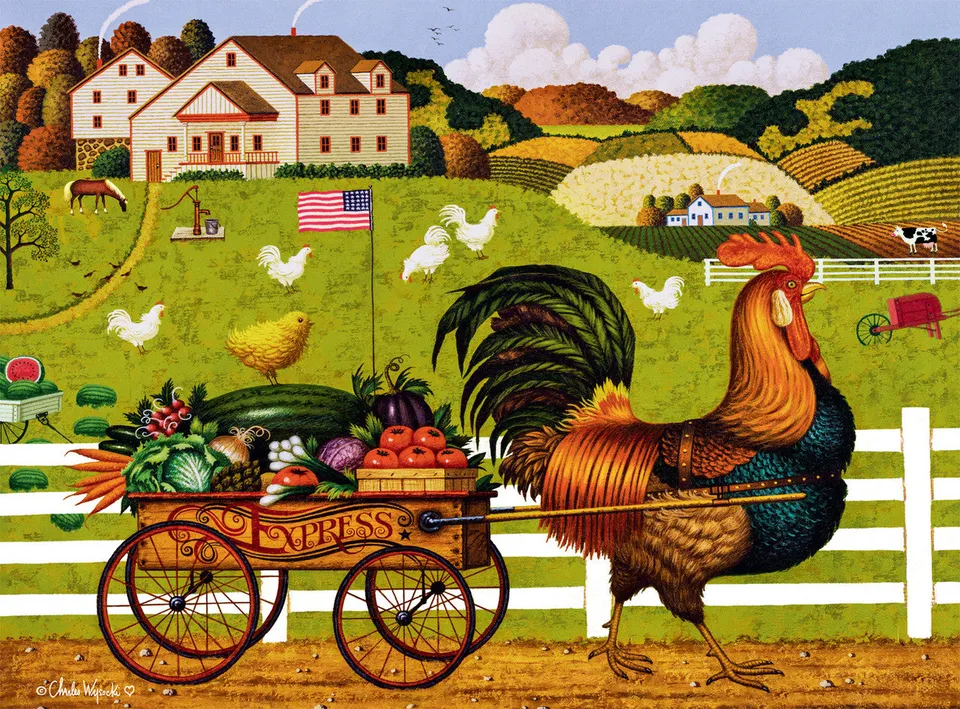 buffalo-games-rooster-express-1000-teile-puzzle-bauernhof image 1