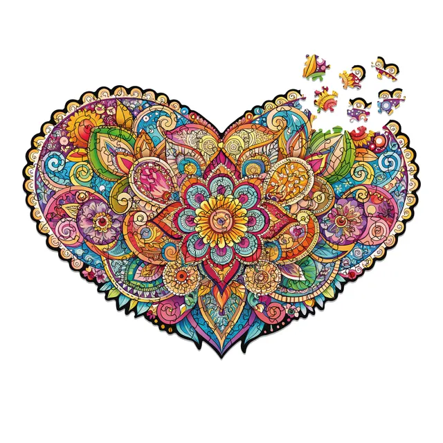 milliwood-peace-harmony-holzpuzzle-liebes-mandala-150-teile-herz image 1