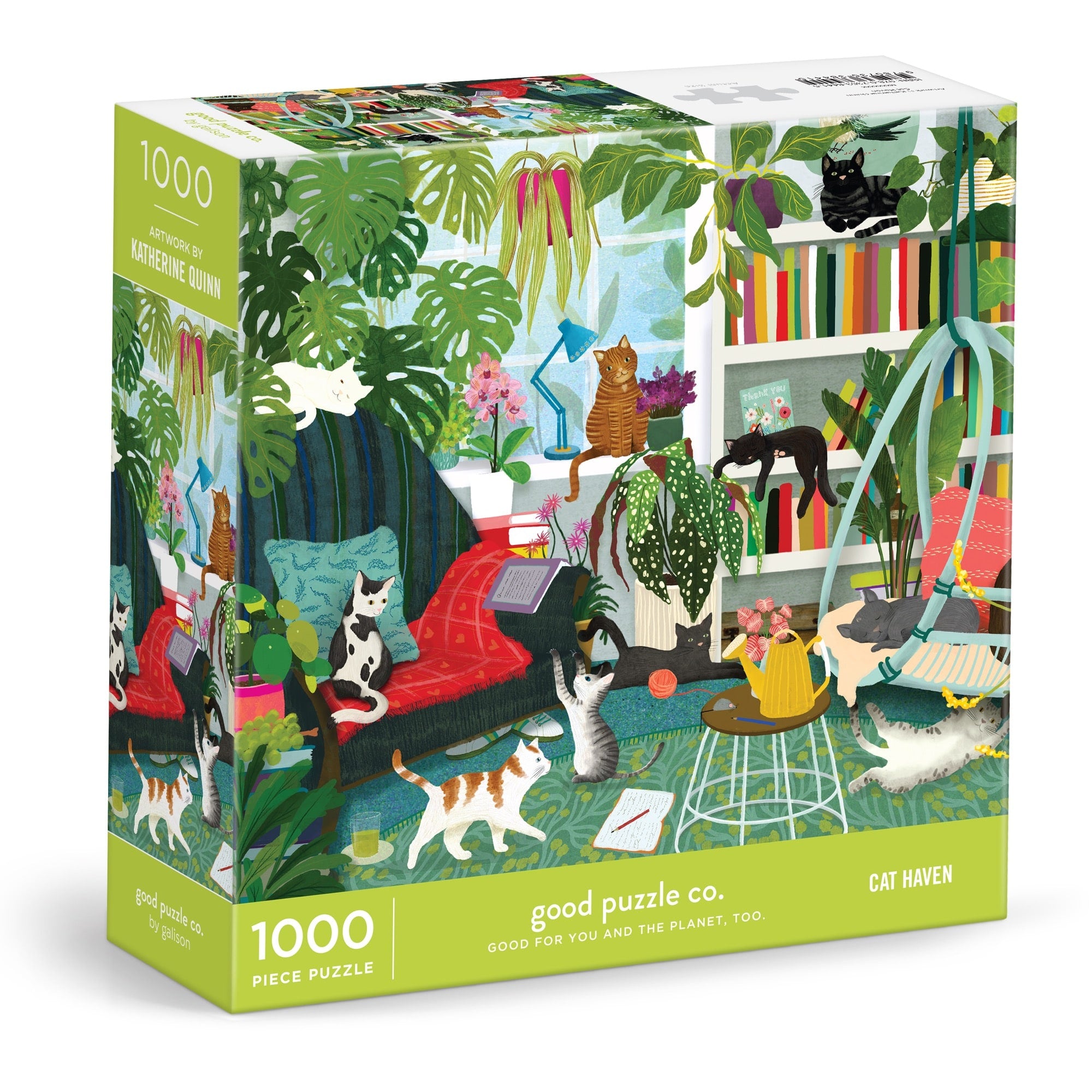 galison-good-puzzle-co-cat-haven-puzzle-1000-teile-katzen image 1
