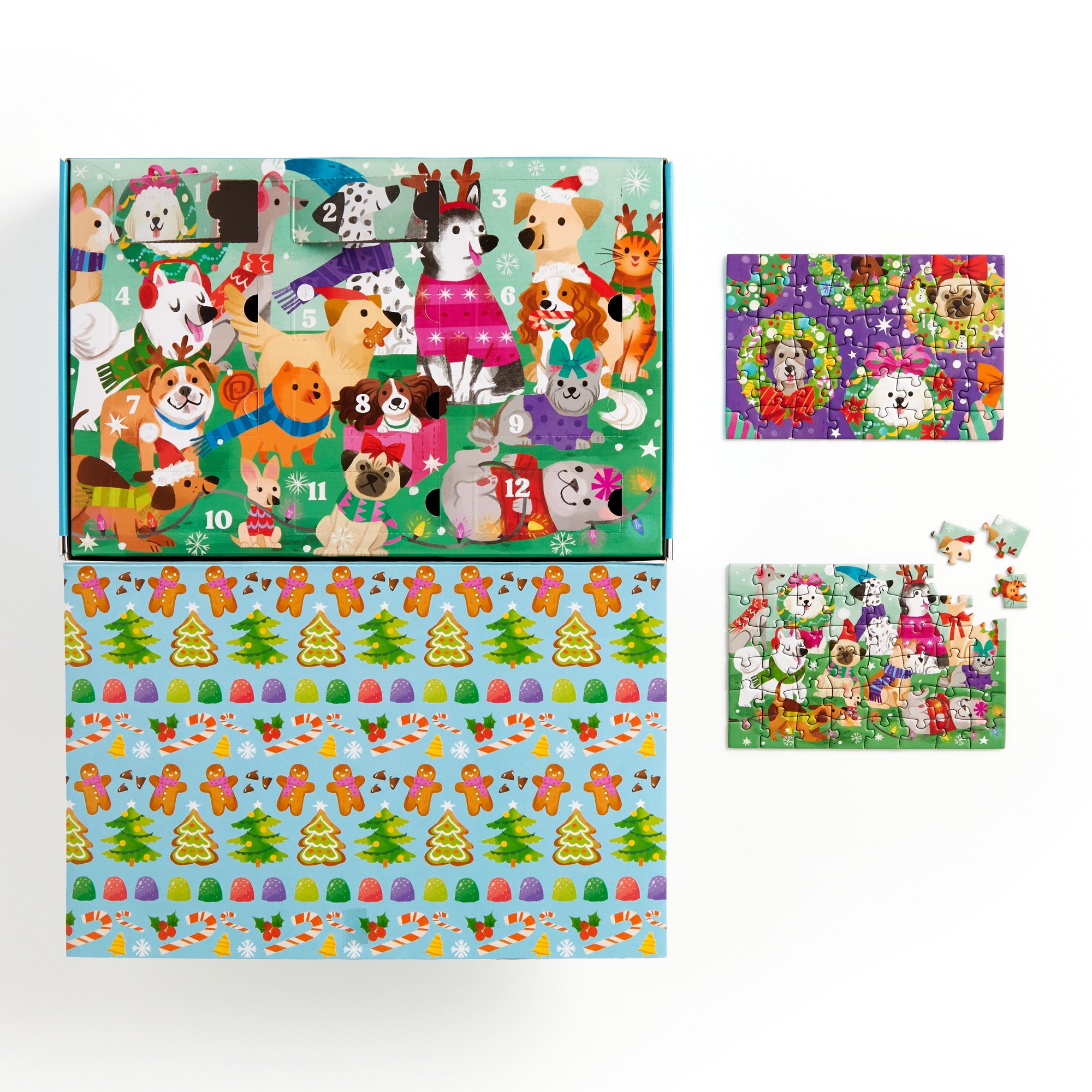 galison-ho-ho-howl-countdown-puzzle-set-hunde-12x48 image 5