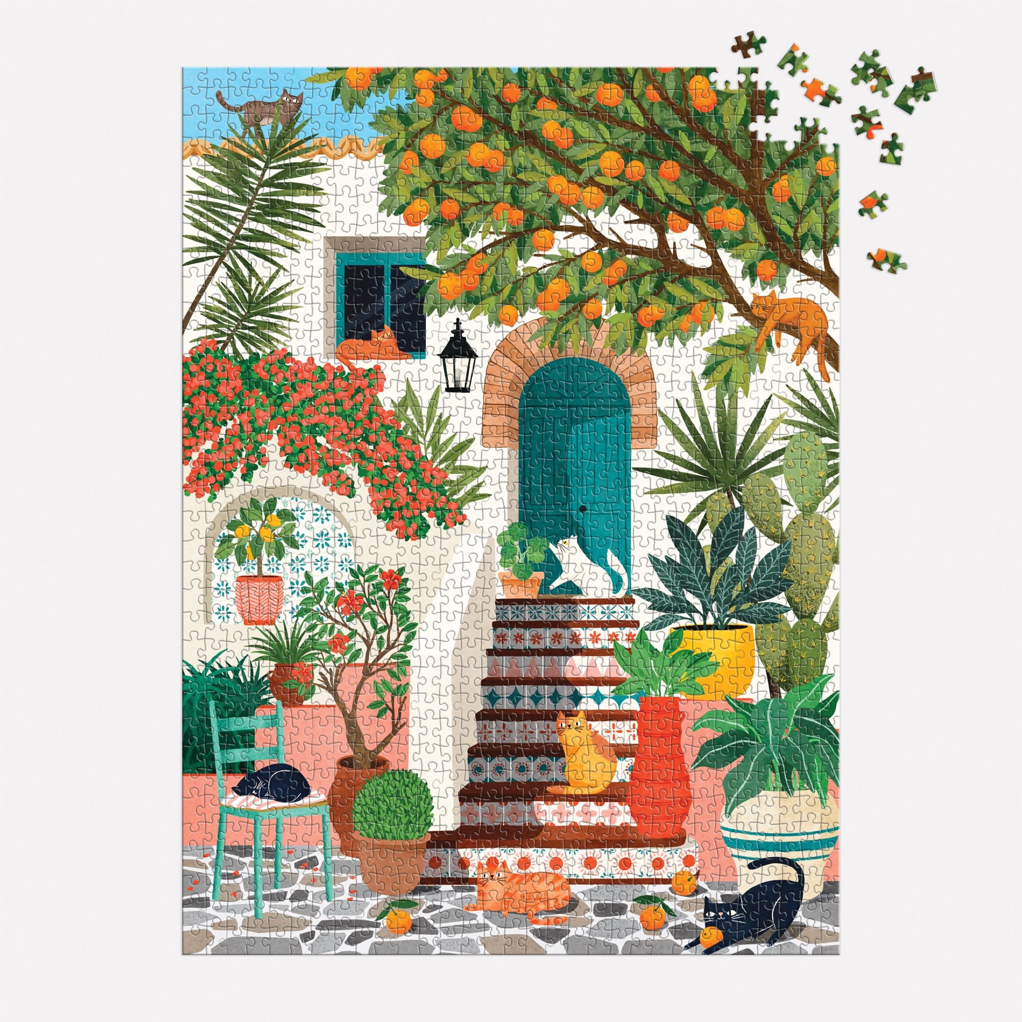galison-mediterranean-cats-puzzle-1000-teile-katzen-sommer image 4