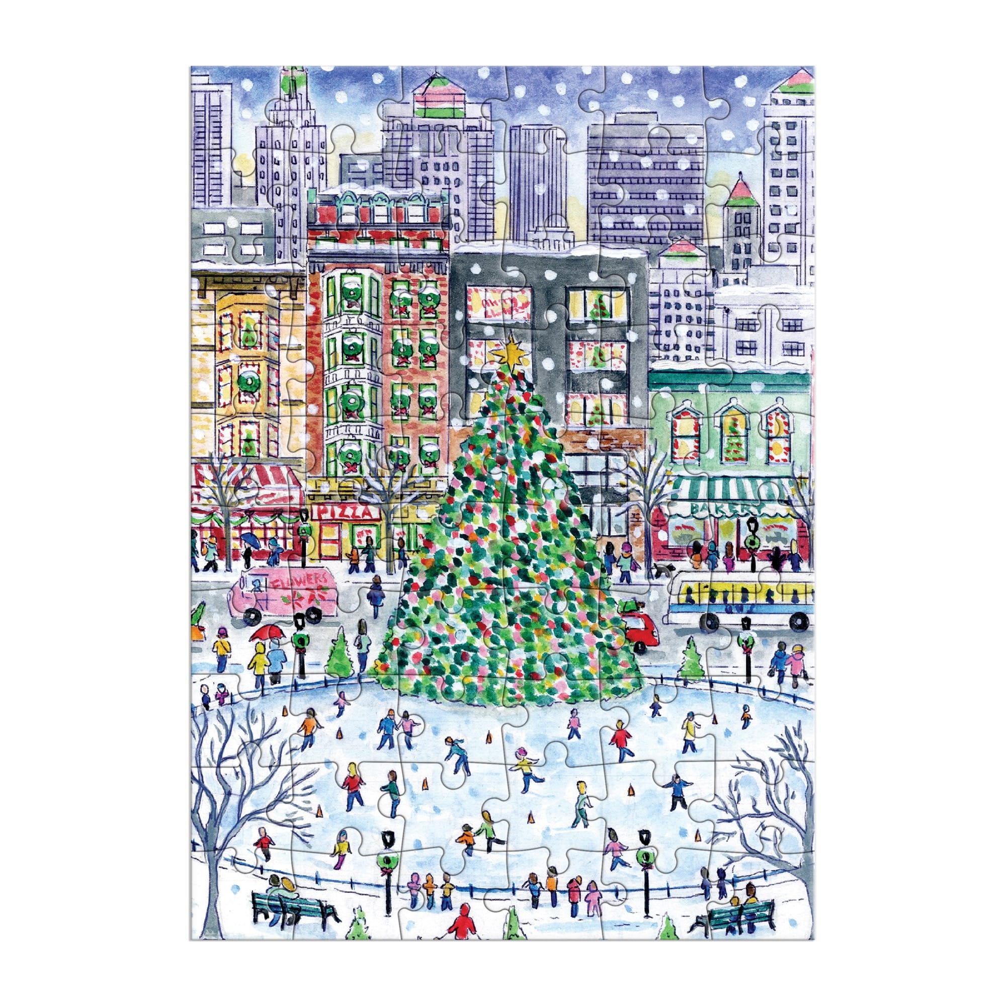 galison-christmas-in-the-city-gru-karten-puzzle-60-teile image 2