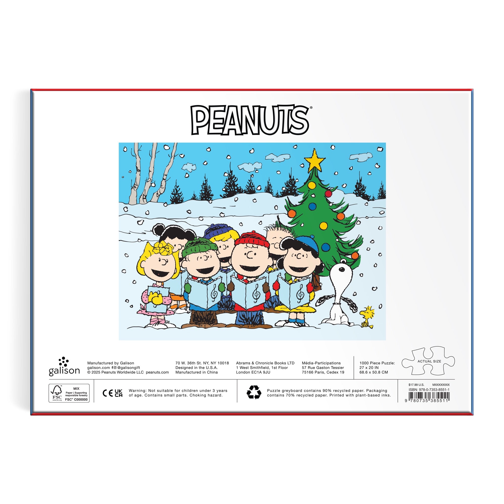 galison-peanuts-christmas-caroling-puzzle-1000-teile image 6