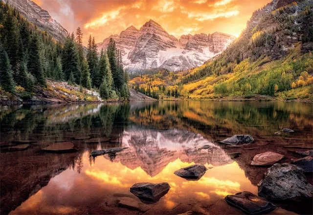 buffalo-games-maroon-lake-reflections-2000-teile-puzzle-bergsee image 1