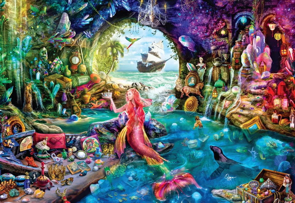 buffalo-games-silver-select-a-mermaid-s-treasure-2000-teile-puzzle-meer image 1