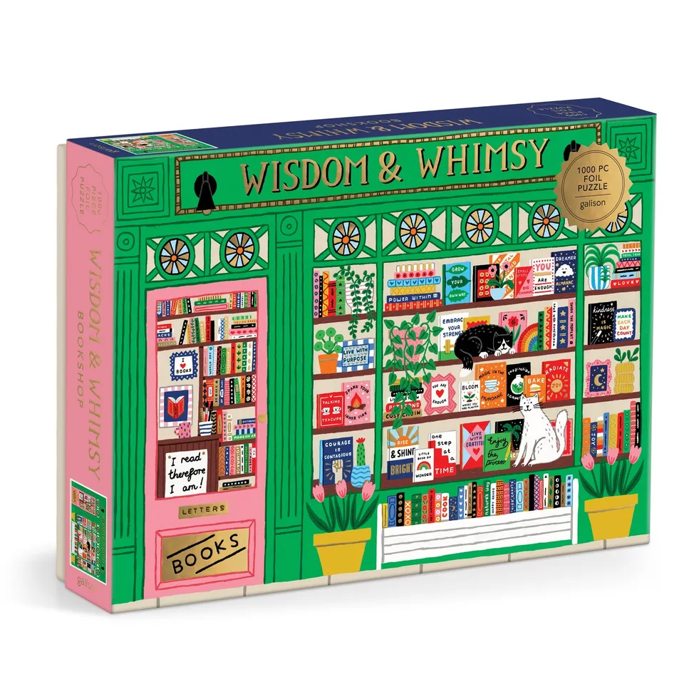 galison-wisdom-whimsy-bookshop-puzzle-1000-teile-folie image 1