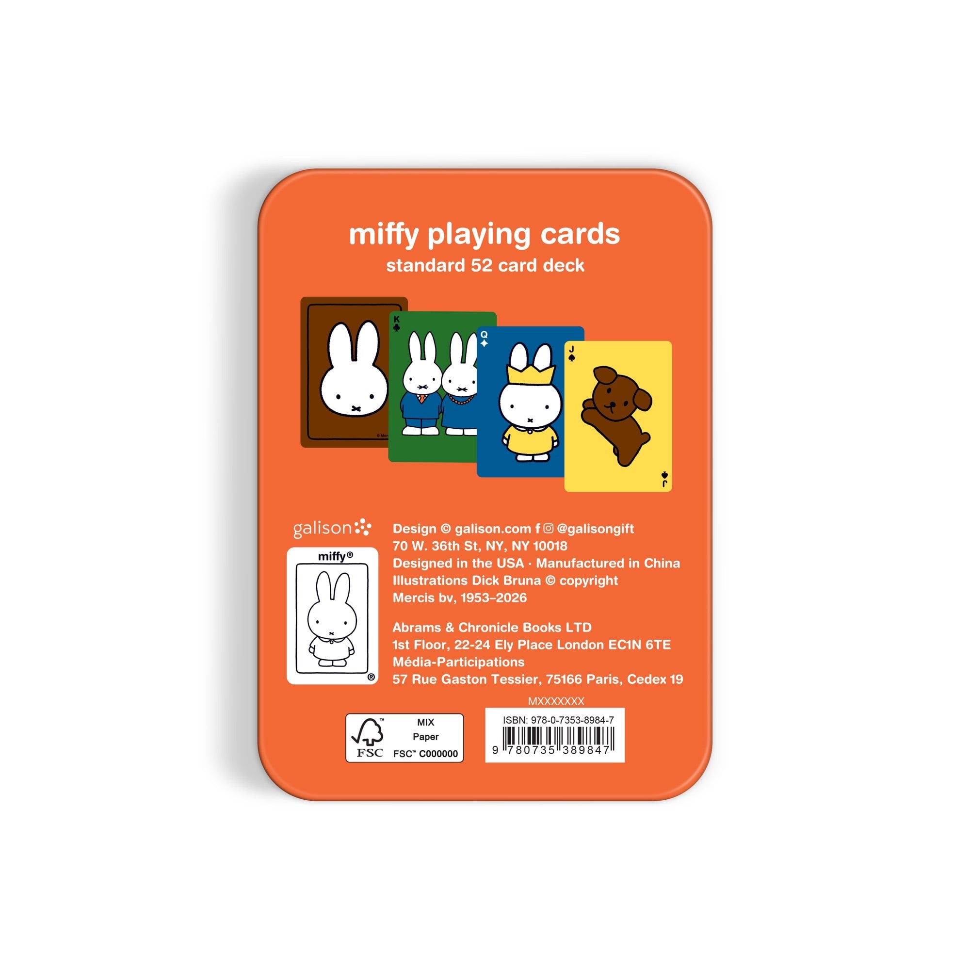 galison-miffy-spielkarten-kartenspiel-metalldose-standard image 3