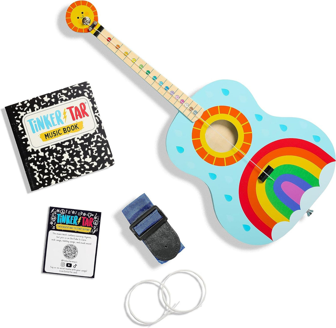 tinkertar-rainbow-akustik-kindergitarre-1-saite-mit-buch image 1