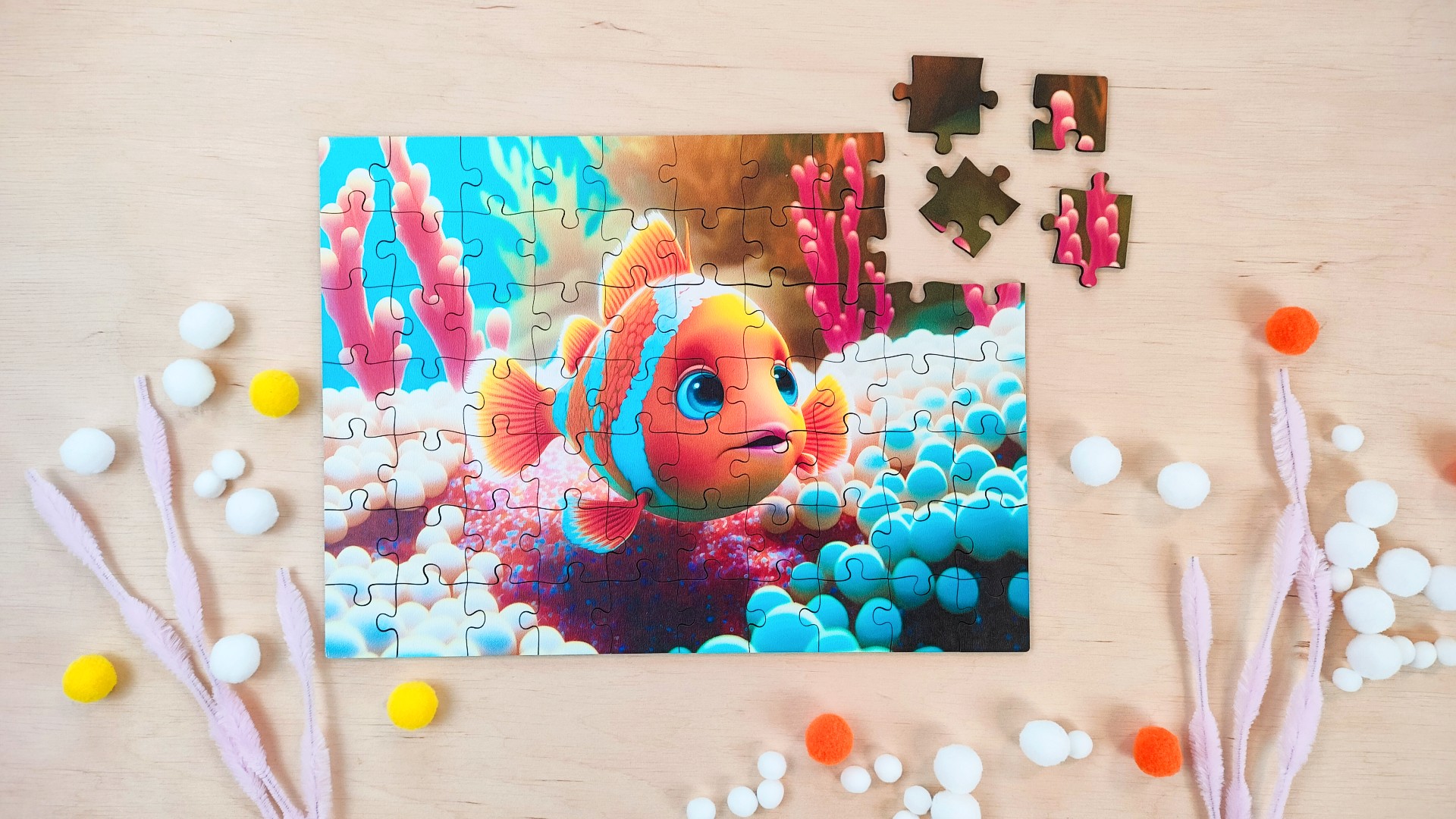 milliwood-yippie-cutie-clownfisch-holzpuzzle-70-teile image 7