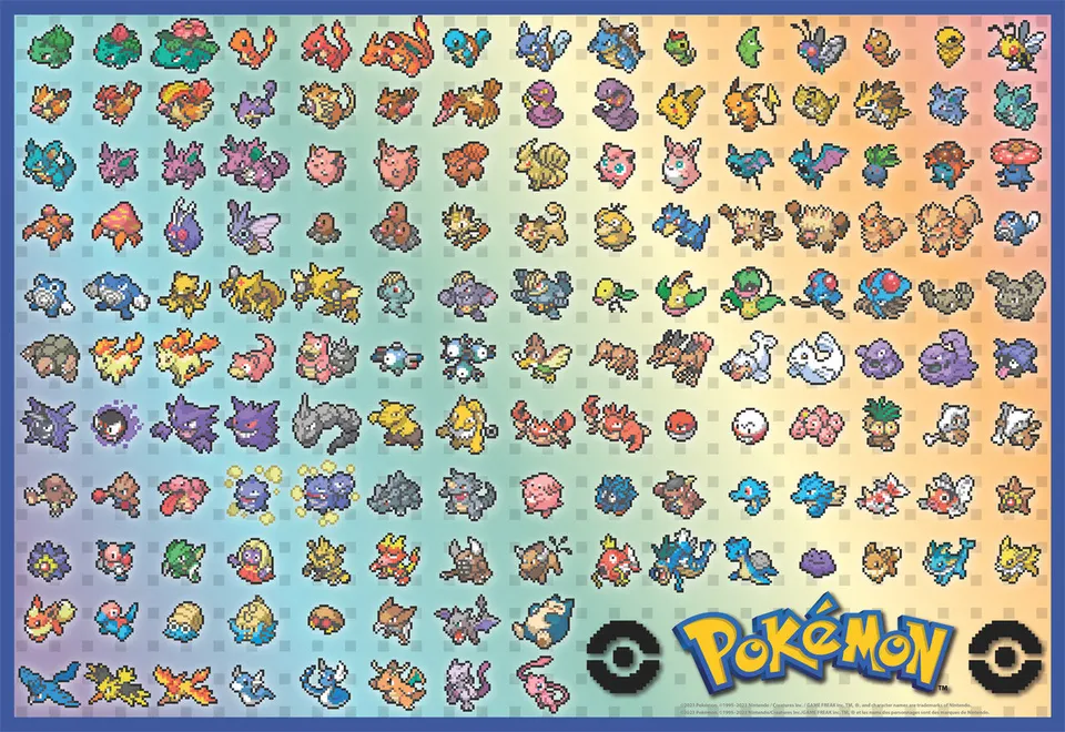 buffalo-games-pokemon-retro-pixel-chart-puzzle-2000-teile-pixel image 1