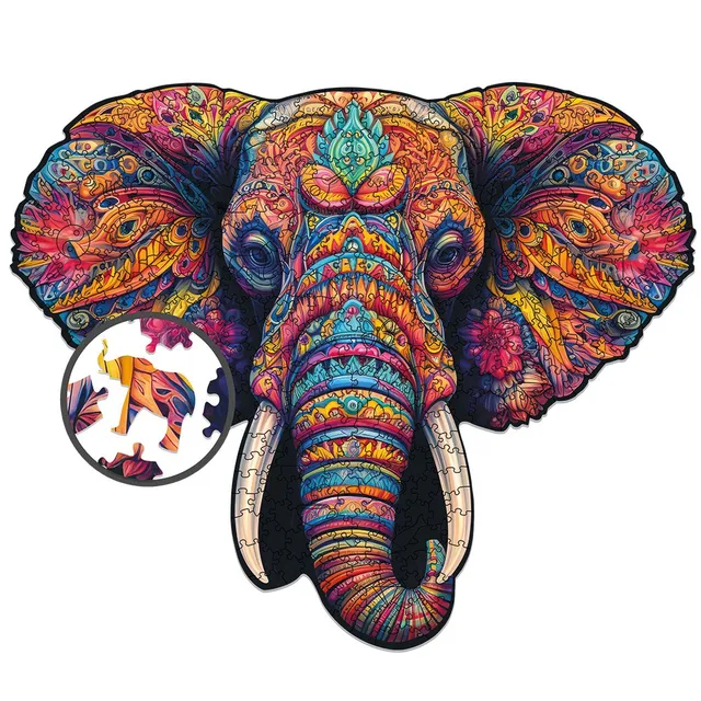 milliwood-peace-and-harmony-elefant-holzpuzzle-400-teile-mandala image 1