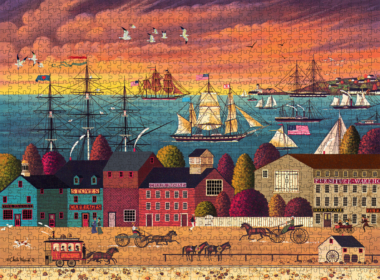 buffalo-games-hoopla-at-the-harbor-puzzle-1000-teile-hafenmotiv image 1
