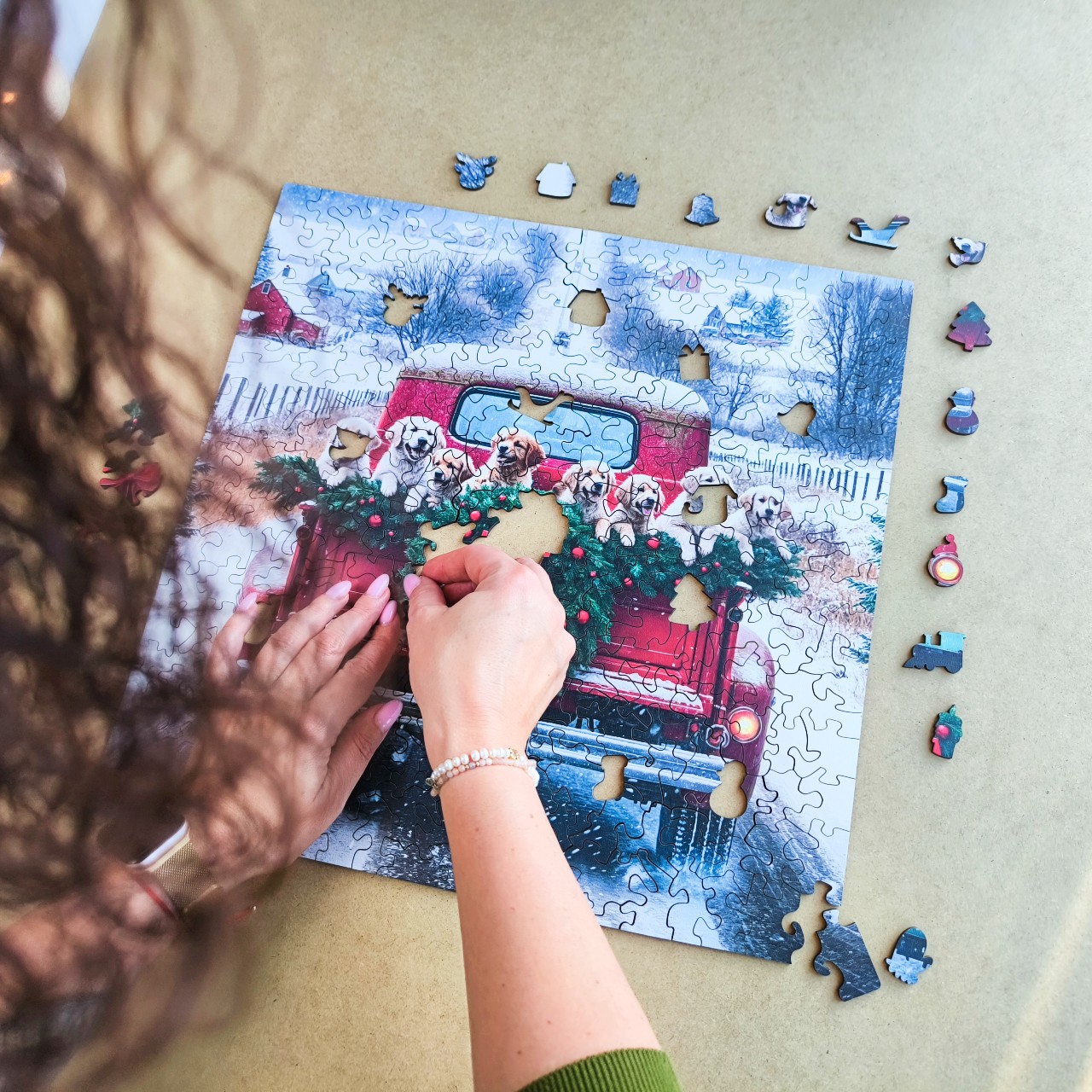 milliwood-christmas-truck-mit-labradoren-holzpuzzle-250-teile image 3