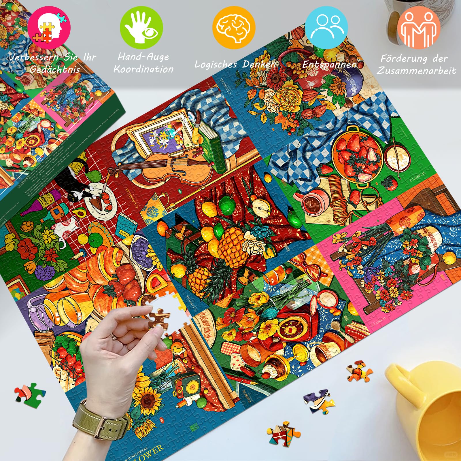 huadada-neun-grid-illustration-puzzle-1000-teile-70x50 image 3