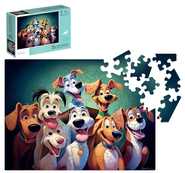 milliwood-dream-team-buddy-dogs-holzpuzzle-50-teile-hunde image 1