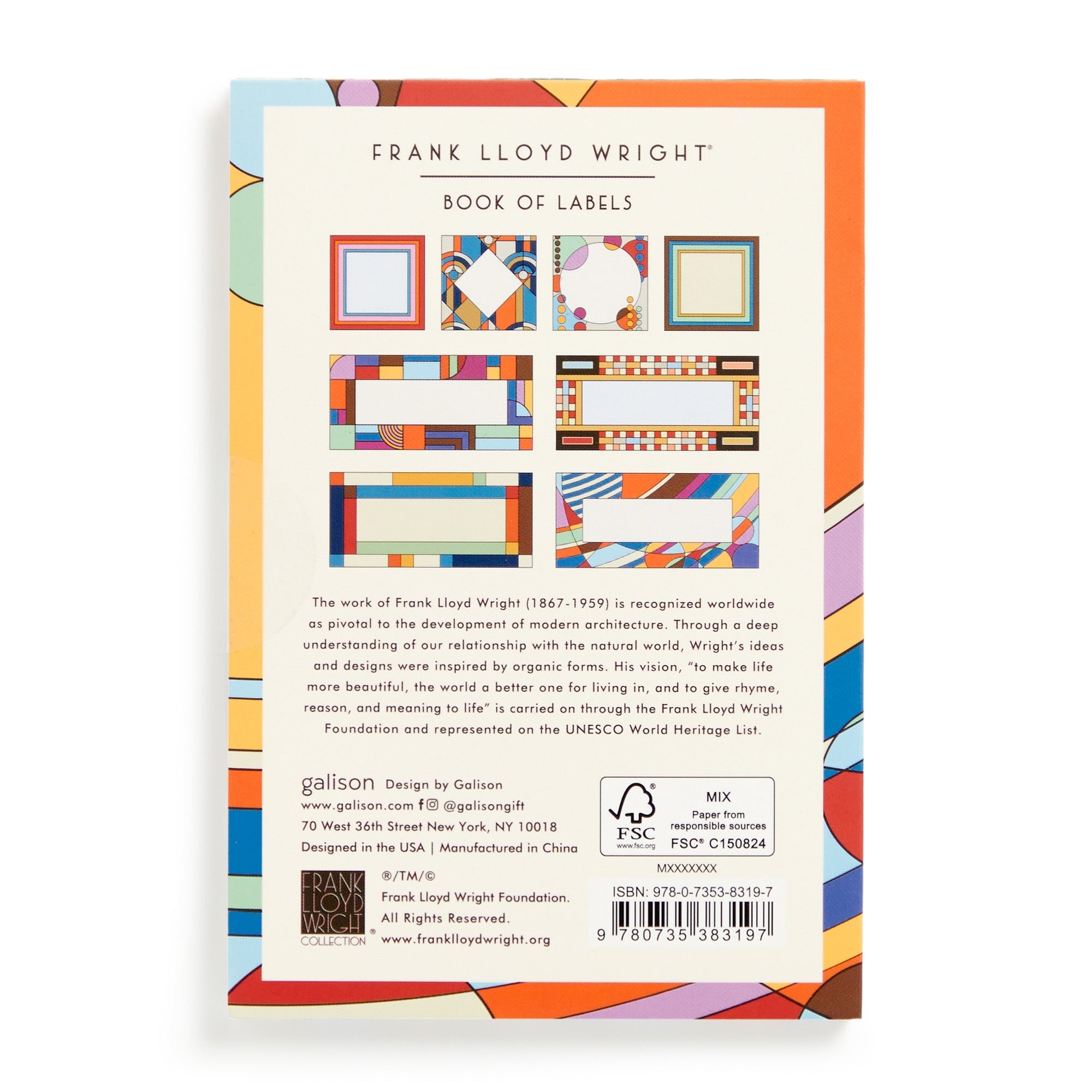 galison-frank-lloyd-wright-book-of-labels-etiketten-80-st-ck image 4