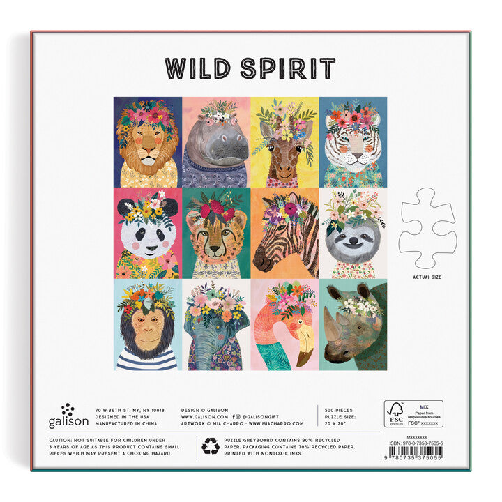 galison-wild-spirit-500-teile-puzzle-tierblumen image 5