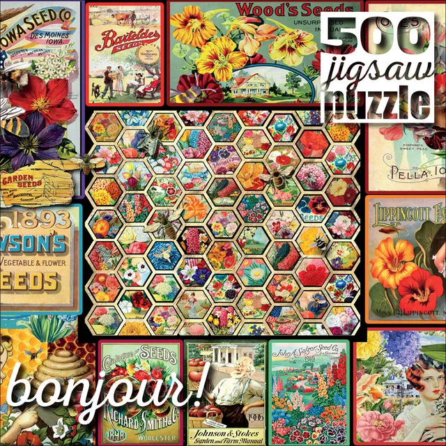 buffalo-games-bonjour-vintage-ephemera-puzzle-500-teile image 1