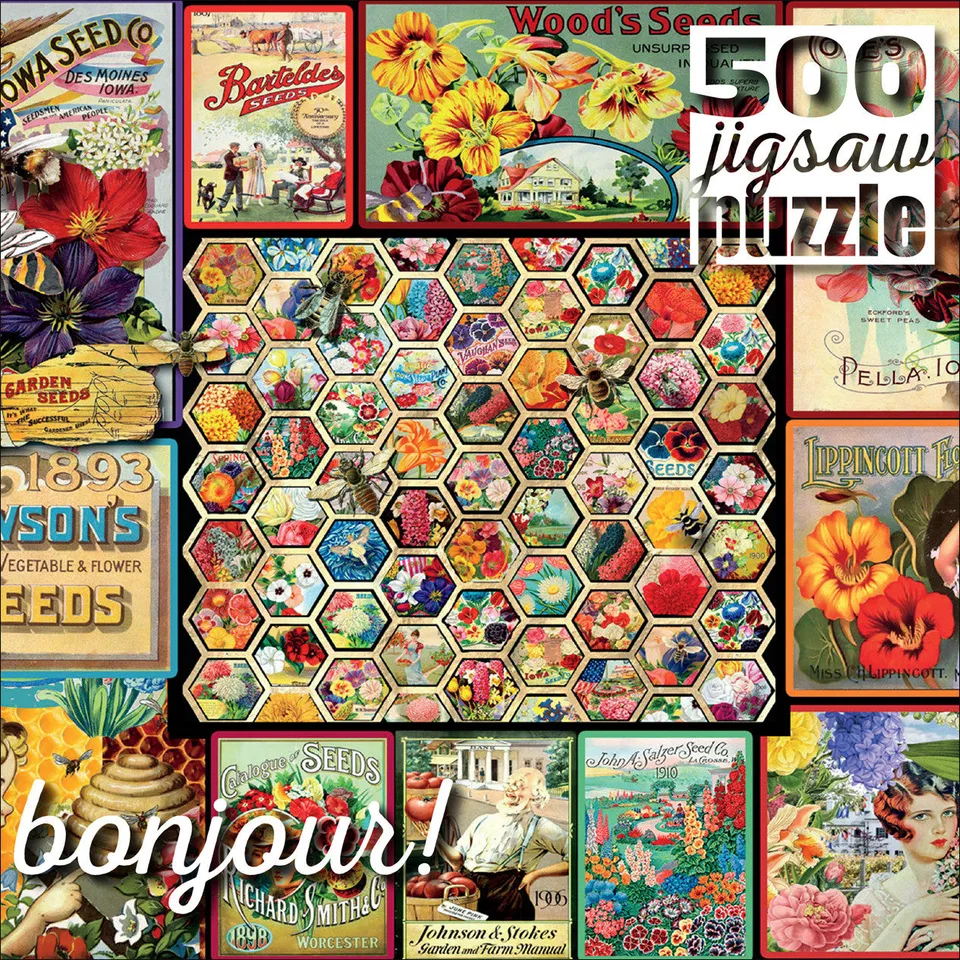 buffalo-games-bonjour-vintage-ephemera-puzzle-500-teile image 1