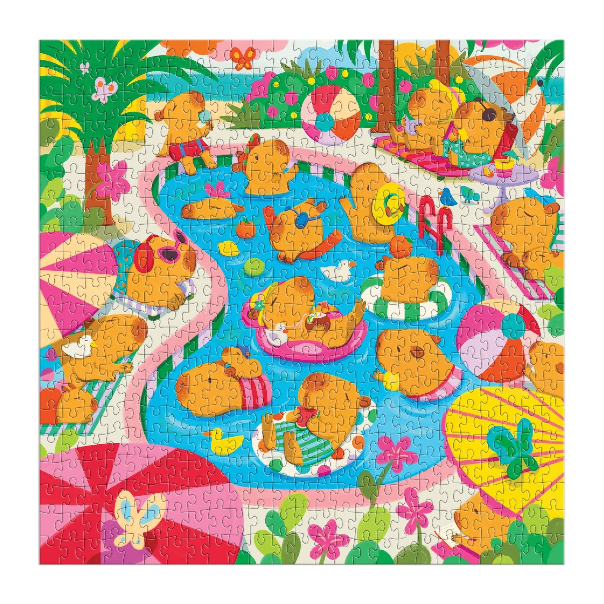 galison-capybara-pool-day-puzzle-500-teile-familienpuzzle image 3