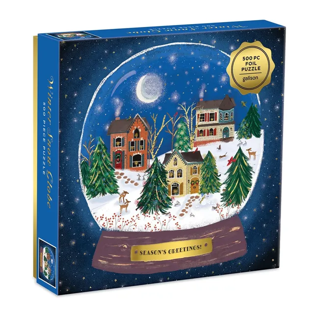 galison-winter-snow-globe-500-teile-puzzle-mit-folie-weihnachten image 1