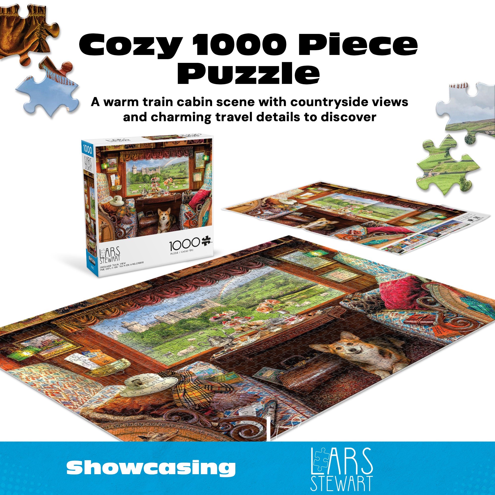 buffalo-games-lars-stewart-england-train-view-puzzle-1000-teile image 7