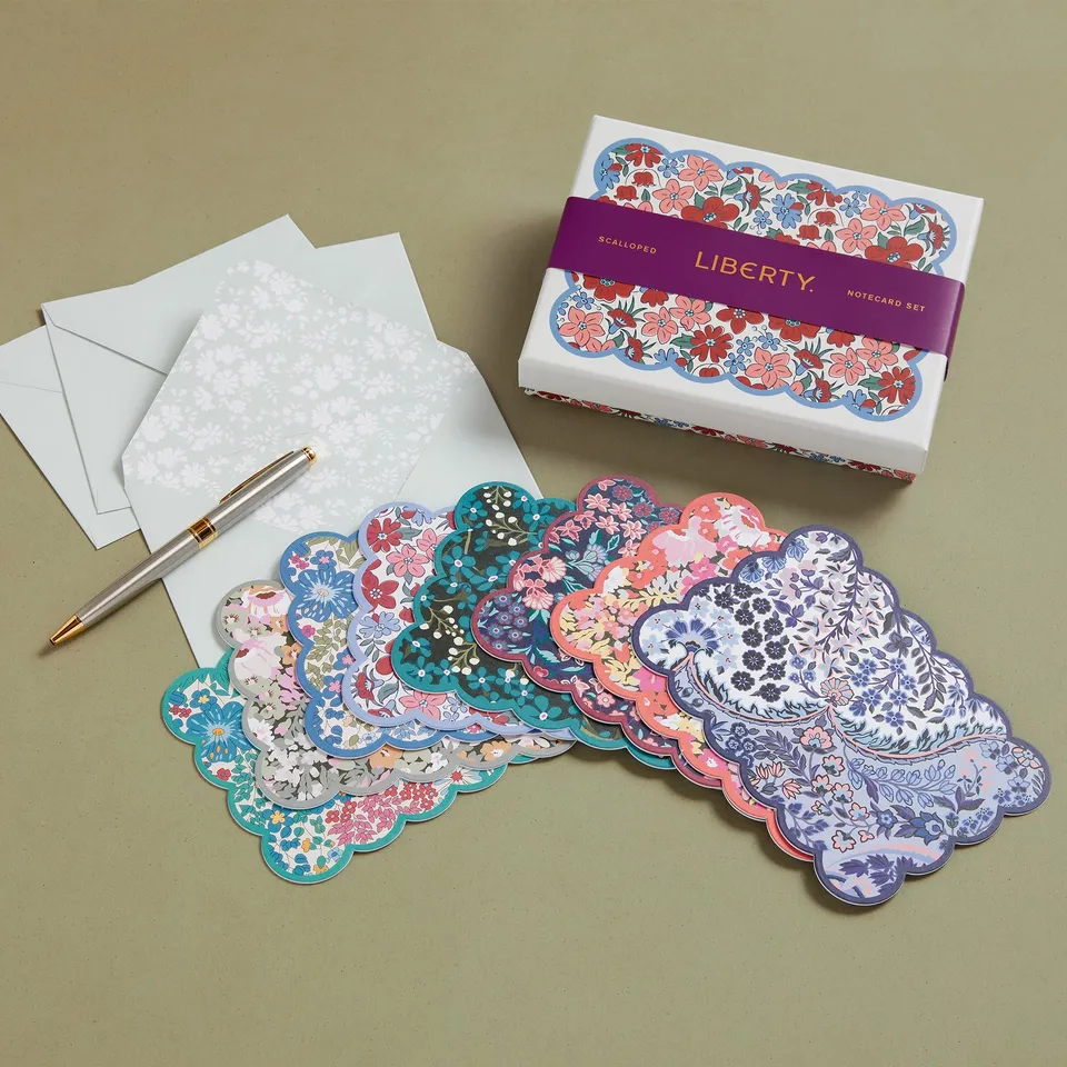 galison-liberty-scalloped-notecard-set-gruszkarten-8er-blumen image 1
