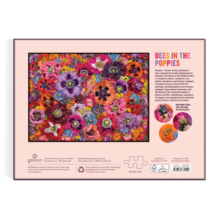 galison-troy-litten-bees-in-the-poppies-puzzle-1000-teile-blumen image 6
