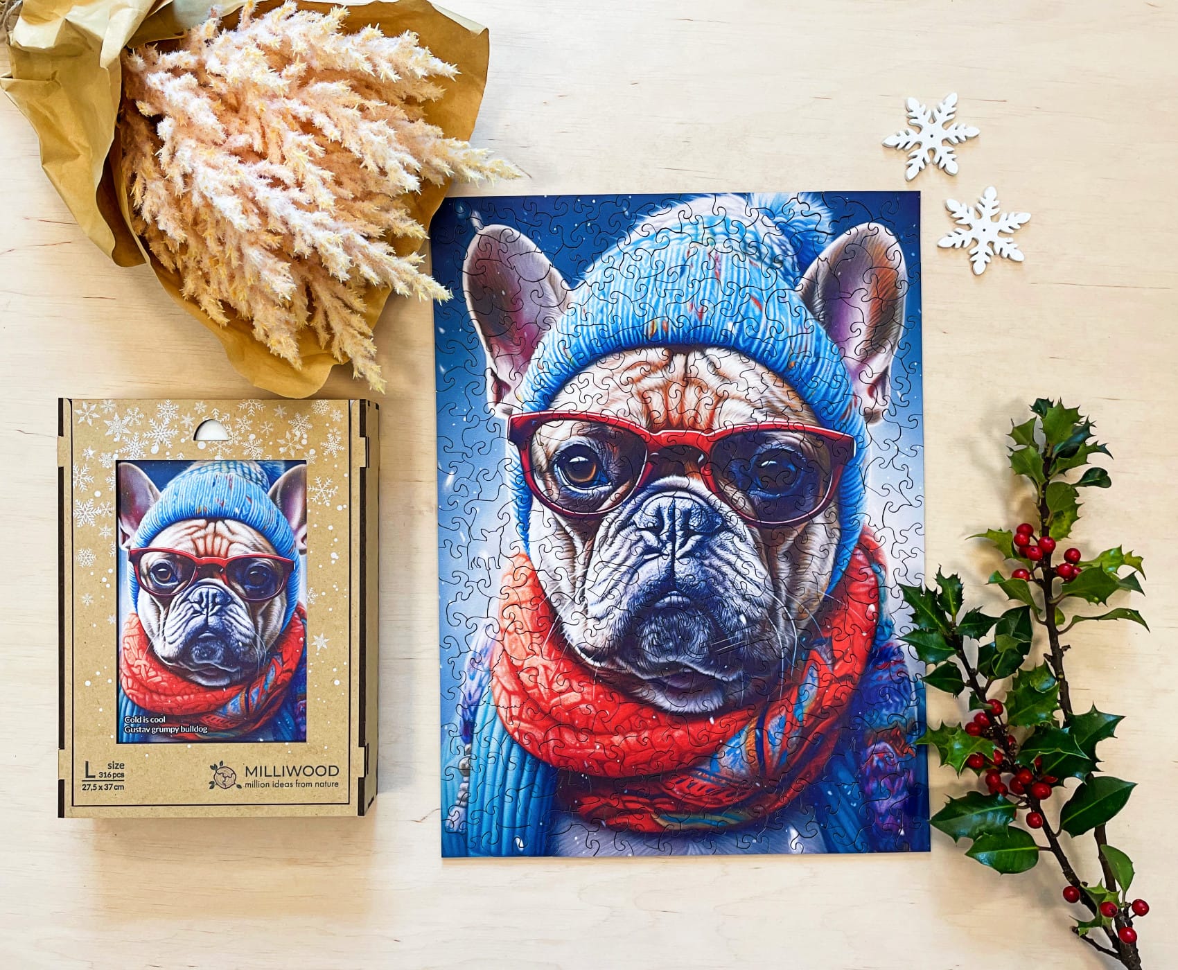 milliwood-cold-is-cool-buldog-gustaw-holzpuzzle-316-teile image 3