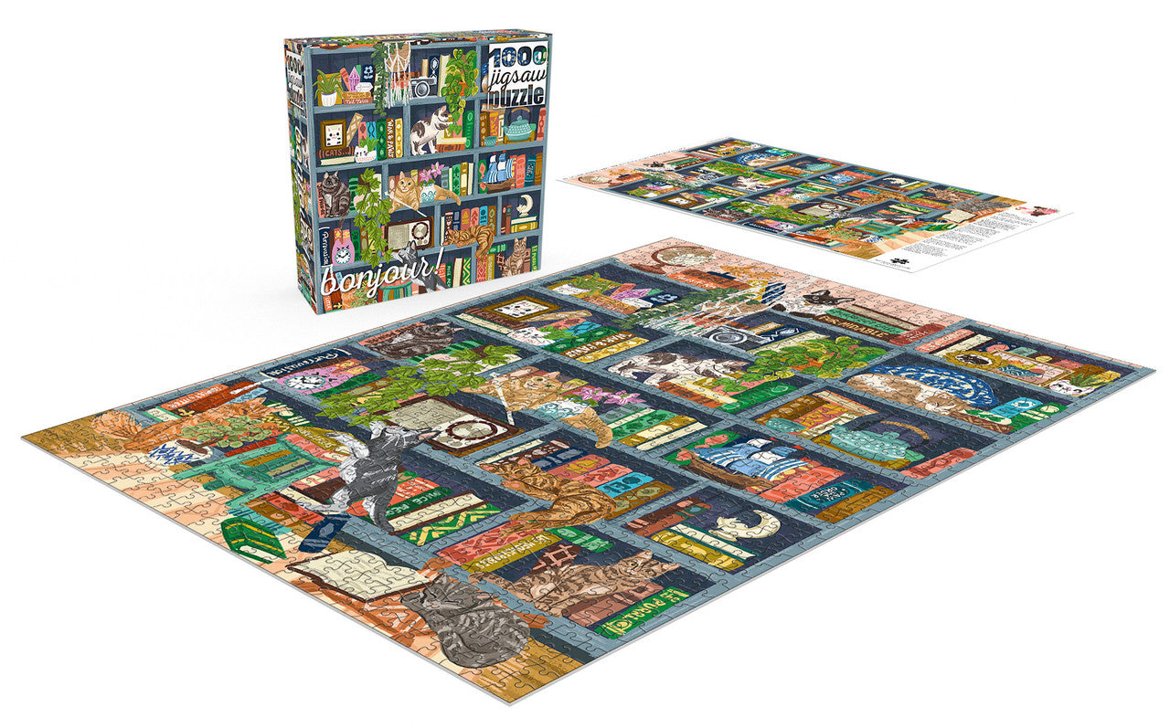 buffalo-games-cats-at-home-library-1000-teile-puzzle-katzen image 3